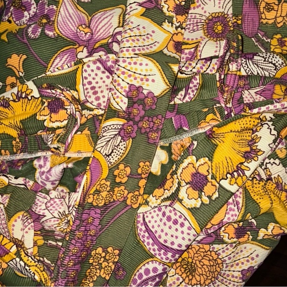 Vintage 60s Floral Paisley Maxi Skirt Boho Hippie Halter Dress & Matching Belt - Picture 3 of 11